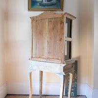 Painted Glass Cabinet On Stand with Single Drawer