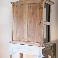 Painted Glass Cabinet On Stand with Single Drawer