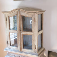 Painted Glass Cabinet On Stand with Single Drawer