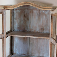 Painted Glass Cabinet On Stand with Single Drawer