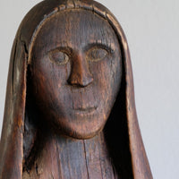 Antique carved sculpture statue of the Madonna