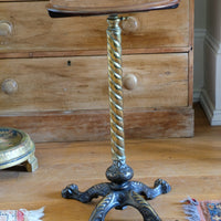 Victorian Brass Telescopic Wine Table with Lion’s Paw Feet