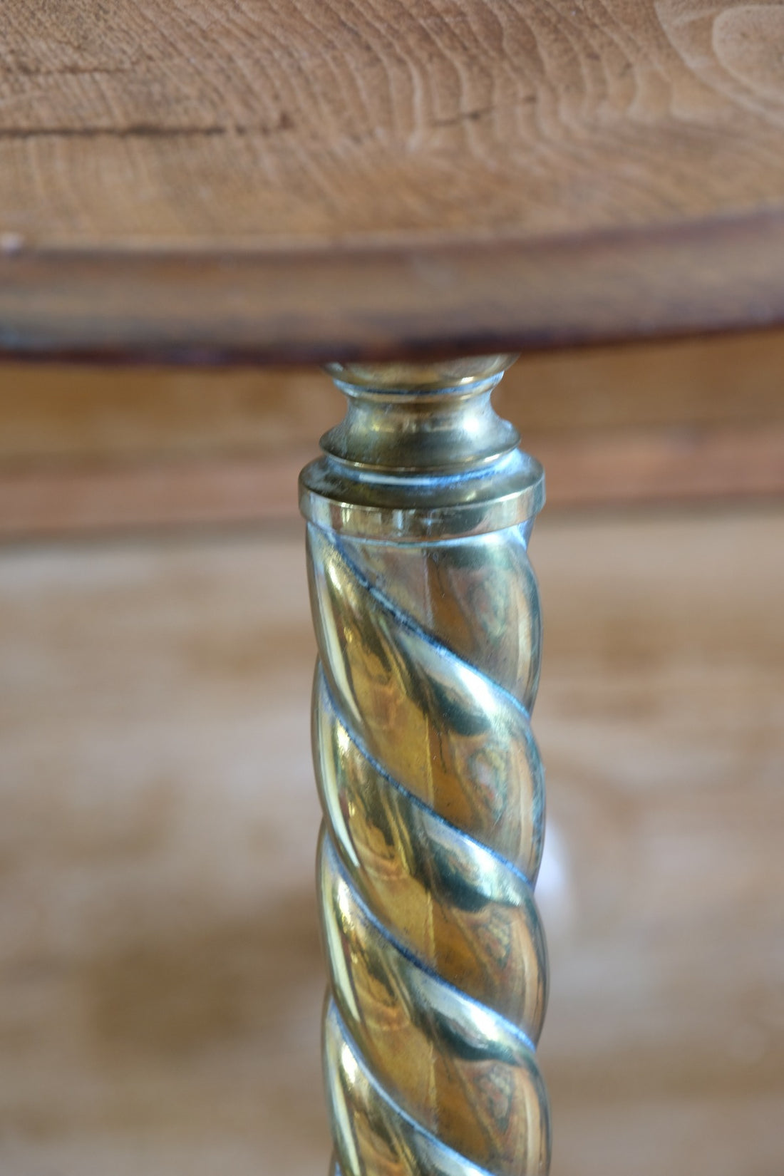 Victorian Brass Telescopic Wine Table with Lion’s Paw Feet