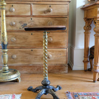 Victorian Brass Telescopic Wine Table with Lion’s Paw Feet