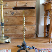 Victorian Brass Telescopic Wine Table with Lion’s Paw Feet
