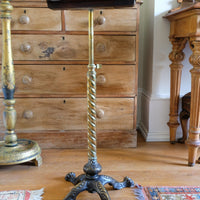 Victorian Brass Telescopic Wine Table with Lion’s Paw Feet