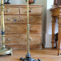 Victorian Brass Telescopic Wine Table with Lion’s Paw Feet
