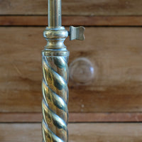 Antique Victorian brass telescopic wine table with mahogany top and lion’s paw feet