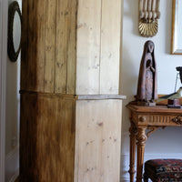 Antique pine linen press with 3 graduated drawers circa 1890