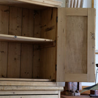 Antique pine linen press with 3 graduated drawers circa 1890
