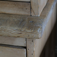 Antique pine linen press with 3 graduated drawers circa 1890