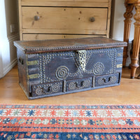 Antique Zanzibar coffer with brass straps