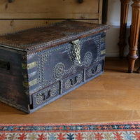 Antique Zanzibar coffer with brass straps