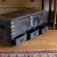 Antique Zanzibar coffer with brass straps