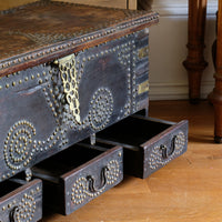 Antique Zanzibar coffer with brass straps