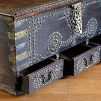 Antique Zanzibar coffer with brass straps
