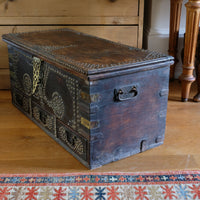 Antique Zanzibar coffer with brass straps
