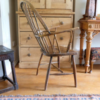 Primitive Ash & Elm Windsor Stick Back Chair | Circa 1830