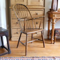Primitive Ash & Elm Windsor Stick Back Chair | Circa 1830