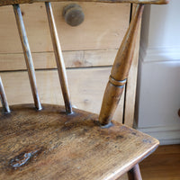 Primitive Ash & Elm Windsor Stick Back Chair | Circa 1830