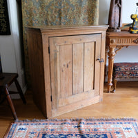 Antique pine single door pantry cupboard with tongue & groove panels