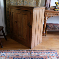 Antique pine single door pantry cupboard with tongue & groove panels