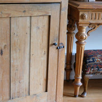 Antique pine single door pantry cupboard with tongue & groove panels