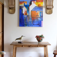 Arts & Crafts Mission Console Table in Rare Black Limba Wood