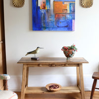 Arts & Crafts Mission Console Table in Rare Black Limba Wood