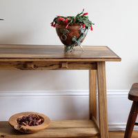 Arts & Crafts Mission Console Table in Rare Black Limba Wood