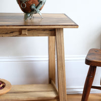 Arts & Crafts Mission Style Console Table – Solid Black Limba Wood