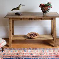Arts & Crafts Mission Console Table in Rare Black Limba Wood