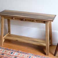 Arts & Crafts Mission Console Table in Rare Black Limba Wood