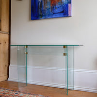 Leon Rosen style modern glass hall table