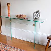 Leon Rosen style modern glass hall table