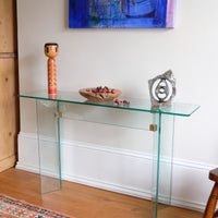 Leon Rosen style modern glass hall table