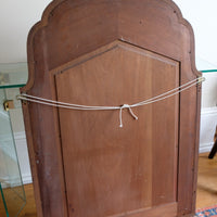 Large Antique Arched Giltwood Mirror with Foxed Glass, Sectional Design, c.1910