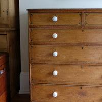 Antique painted pine chest of six drawers circa 1860