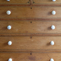 Antique painted pine chest of six drawers circa 1860