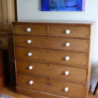 Antique painted pine chest of six drawers circa 1860
