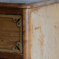Antique painted pine chest of six drawers circa 1860