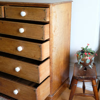Antique painted pine chest of six drawers circa 1860