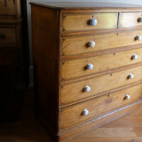 Antique painted pine chest of six drawers circa 1860
