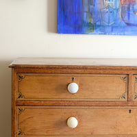 Antique painted pine chest of six drawers circa 1860