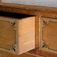 Antique painted pine chest of six drawers circa 1860