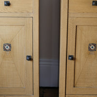 Art Nouveau Marble-Top Bedside Cabinets in Painted Oak