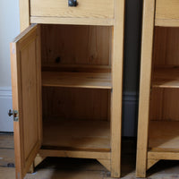 Art Nouveau Marble-Top Bedside Cabinets in Painted Oak