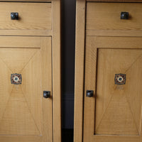 Art Nouveau Marble-Top Bedside Cabinets in Painted Oak