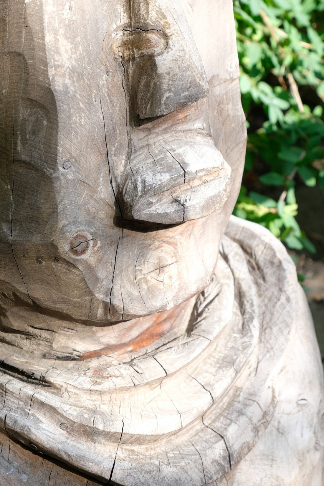 Naïve Folk Art Wooden Bust of a Mythical Man – Hand Carved
