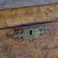 19th century Victorian burr walnut writing slope with brass corner straps and green baize interior